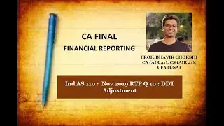Consolidation DDT Adjustment - CA Final FR (New Course) - Nov 2019 RTP - Qstn 10 -  - Bhavik Chokshi