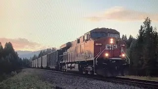 Sunset Coal! CP 8846 East Leads CP 862 (Coal Empties) East at Caithness,BC