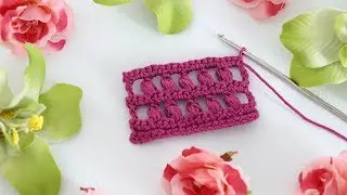 &hearts; Пышный столбик &hearts; Puff crochet stitch &hearts; Crochetka design studio
