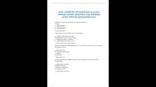 ASCP CHEMISTRY SECTION EXAM 20232024 VERIFIED EXPERT QUESTIONS AND ANSWERS LATEST UPDATE GUARANTEED