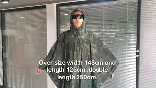 3in1 military raincoat , army raincoat , hooded rain poncho, hunting rain gear,oversize rain poncho