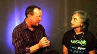 Neil Peart speaking with Aldo Mazza at KoSA camp