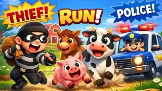 Farm Animals Thief Story 🚨 | Police Catch Thief | Fun Animal Cartoon for Kids