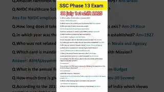 30 july 1st shift SSC phase 13 exam review 2025| SSC Phase 13 Paper Analysis today #ssc#gk#yt#shorts