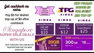 TPG  SIMBA Data Plan or Main Account Top Up  Recharge  Renew