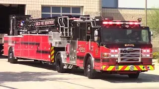 (NEW Pierce TDA) Rialto Fire Dept. Medic Truck 203 & Medic Ambulance 203 Responding