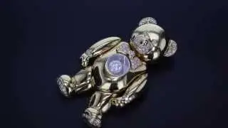 1990s Chopard Happy Diamond Teddy Bear Necklace M1998