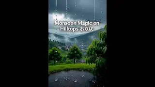 Mansoon Magic on Hill Top 🏔️✨ | AI Generated Dream View #shorts #monsoon #hillroad #nature #travel