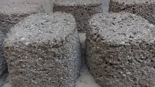 Brown Concrete sand cement crumbling in water #asmr #crunchy