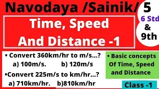 Speed Time And Distance | Navodaya | Sainik | Class 6 | Class 5 | All Govt. Exams