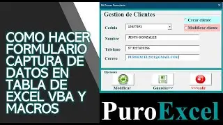 como hacer un  formulario en excel Visual basic VBA @JANSCONSULTING