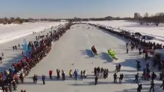 DRONE FOOTAGE OF NORTH AMERICA'S 1ST ICE DRAGON BOAT FESTIVAL
