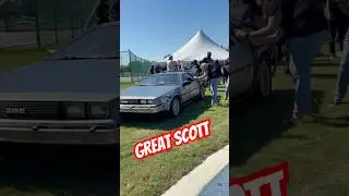 When a REAL Delorean Time Machine arrives at a community event! #shorts #backtothefuture #80s