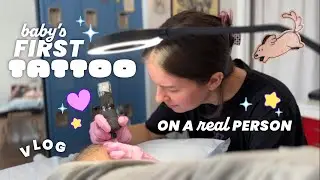 my first tattoo on real skin!!! 🐶 artist + dog sitter vlog