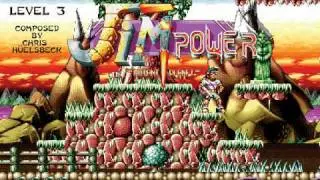 Jim Power in Mutant Planet - Level 3 (Mutant's Forest) - Chris H&uuml;lsbeck  [Amiga 500]