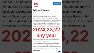 @myntra Hiring Software Engineer #shorts #myntra #job