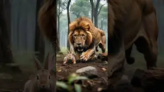 rabbit and lion #trending #  magic cartoon one #2025
