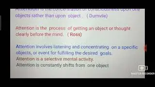 ATTENTION Definition(Explained in Hindi) Psychology #psychology #bscnursing