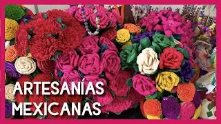 Artesanía mexicana - Flores de hoja de maíz