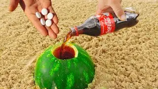 WATERMELON VS COCA COLA AND MENTOS - Will Watermelon Explode ?