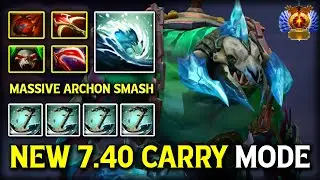 WTF NEW 7.40 CARRY MODE TIDEHUNTER | Massive Archon Smash With Desolator + Daedalus Build DotA 2