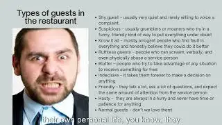 Fine Dining Course. Lesson 21: Types of Guests in Fine Dining Restaurants. Waiter Training Video