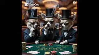 Stylish Chihuahuas play poker in suits and top hats. A fun and classy casino moment! Kokoneuro