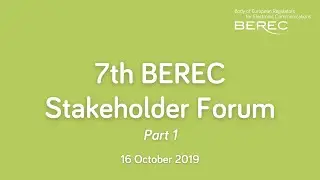 7th BEREC Stakeholder Forum - cybersecurity within 5G networks.