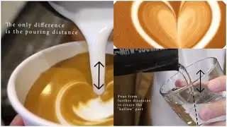 How to make Empty Or Hollow Heart Latte art TutorialF