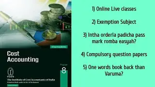 Cost Accounting Study Plan #CMA Intermediate