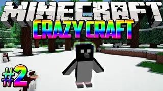 Minecraft Crazy Craft Modded Survival #2 - Aww Cute Penguin! w/Lachlan & Preston