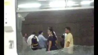 MRT EDSA Manila - Broken Glass Window + Bullet Hole - 2