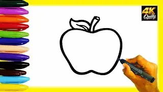 How to Draw an Apple Easy | Step-by-Step Apple Drawing for Beginners | Marker Art YT | Day #3 