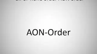 How to say all-or-none order AON order in German?