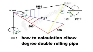 HOW TO CALCULATION ELBOW DEGREE DOUBLE ROLLING PIPE ISOMETRIC DRAWING