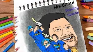 ms dhoni drawing || ms dhoni digital art || step by step ||,how to draw ms dhoni art || digital art