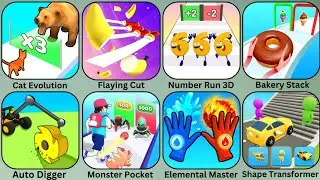 Number Run 3D, Shape Transforming, Monster Pocket, Elemental Master, Bakery Stack, Flying Cut...
