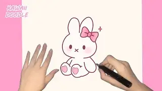 🌸HOW TO DRAW A CUTE BUNNY🥕🐇 ~ STEP BY STEP ~ KAWAII DOODLE