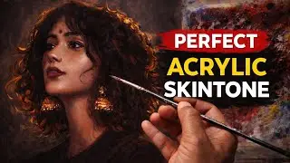 How to Blend PERFECT Skin Tone in Acrylic | Realistic Portrait Painting by Debojyoti Boruah