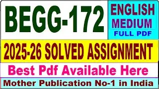 BEGG 172 solved assignment 2025-26 || begg 172 solved assignment 2026 in English || ignou begg172