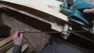 Качественное фугование трехметровой доски электрорубанком