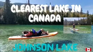 Johnson Lake, BC,/paddleboarding/swimming, very clear and beautiful lake.