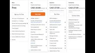 Zoom Cloud Meetings Plans and Pricing