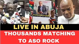 Тысячи людей, подходящих напрямую к ASO ROCK, за Ннамди Кану (ШОК)