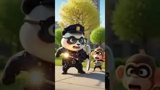 Police Panda and the Magic Stick Mystery! (Silent Action) 🕵️&zwj;♂️ #policepanda #silentcartoon
