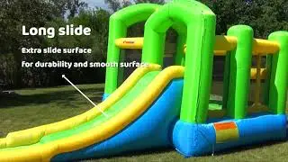 Bounceland Bounce 'N Splash Island Wet or Dry Bounce House with Slide
