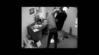 Angry Guy Destroys His Office