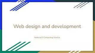 National 5 WDD Lesson 1 - Website analysis