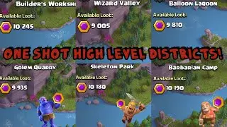 ONE SHOT EVERY 👉🏻HIGH DEFENSE👈🏻DISTRICT IN CLAN CAPITAL⭐6 replays🎥(Clash of Clans)