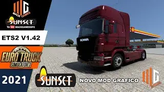 SUNSET 3D GRAFICO PARA ETS2 V1.42.X MULTIPLAY MOD GRAFICO